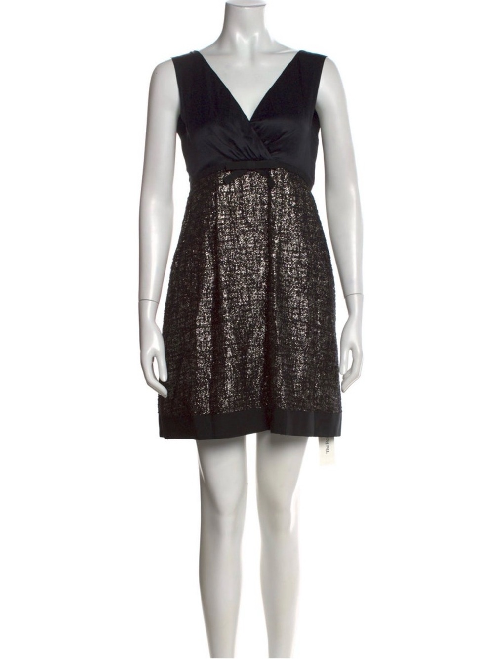 Dolce & Gabbana Black Metallic Knit Cocktail Dress Silk Lined IT 42 US 6